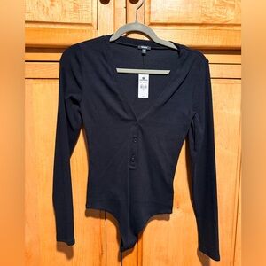 Express Black Long Sleeve Bodysuit